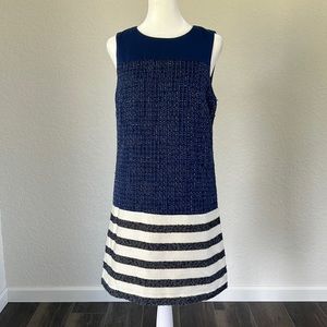 Boston Proper blue striped tweed dress Size 4